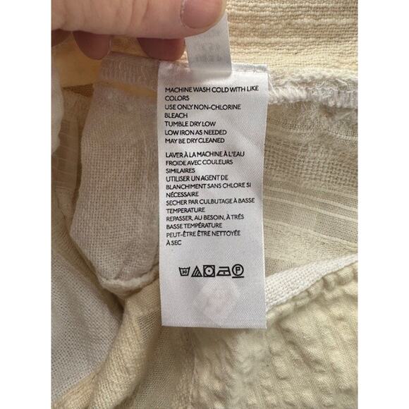 Maeve Anthropologie Peplum Top Womens Small Petite Ivory Patchwork Textured NWT - Picture 9 of 12